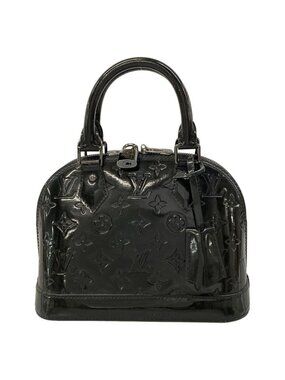 Louis Vuitton Handbag Monogram Vernis Alma BB Noir Black Manietic Leather